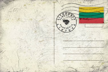 Lithuania Panevezys Old Style Mail Envelope with Flag and Postmark
