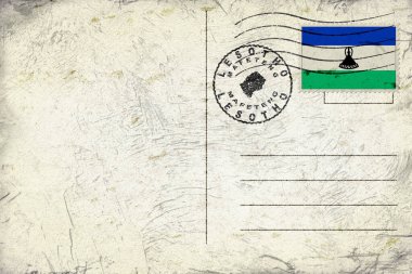 Lesotho Mafeteng Old Style Mail Envelope with Flag and Postmark