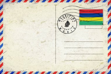 Mauritius Curepipe Vintage Air Mail Envelope with Flag and Postmark