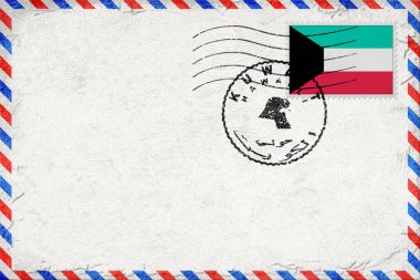 Kuwait Hawalli Vintage Air Mail Envelope with Flag and Postmark