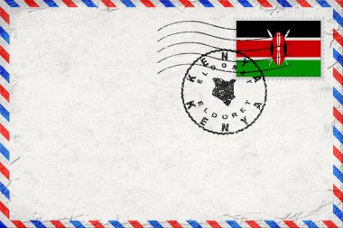 Kenya Eldoret Vintage Air Mail Envelope with Flag and Postmark