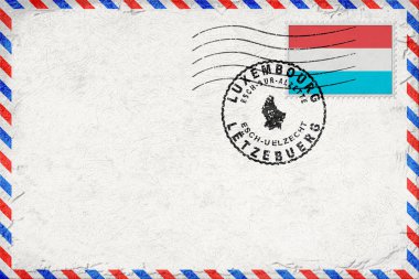 Luxembourg Esch Sur Alzette Vintage Air Mail Envelope with Flag and Postmark