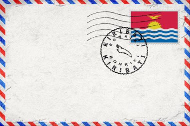 Kiribati Bonriki Vintage Air Mail Envelope with Flag and Postmark