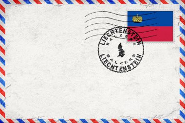 Liechtenstein Balzers Vintage Air Mail Envelope with Flag and Postmark