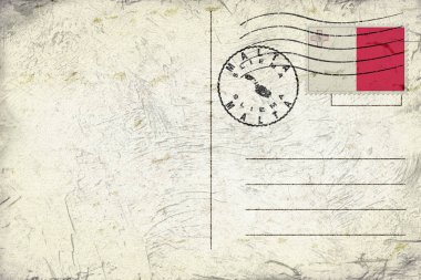 Malta Sliema Old Style Mail Envelope with Flag and Postmark