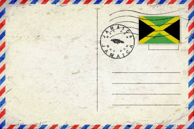 Jamaica May Pen Vintage Air Mail Envelope with Flag and Postmark