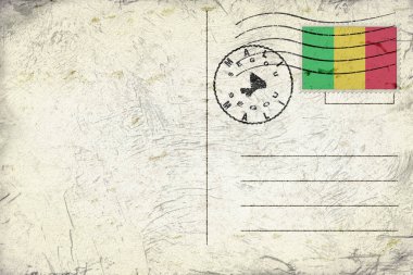 Mali Segou Old Style Mail Envelope with Flag and Postmark