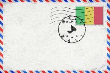 Mali Gao Vintage Air Mail Envelope with Flag and Postmark