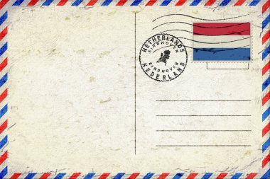 Netherlands Eindhoven Vintage Air Mail Envelope with Flag and Postmark