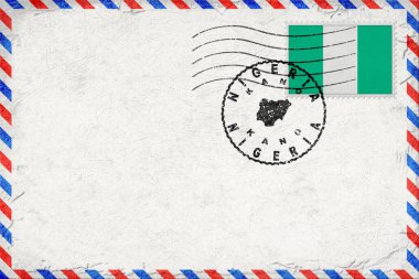 Nijerya Kano Vintage Hava Posta Zarfı Bayrak ve Posta Damgasıyla