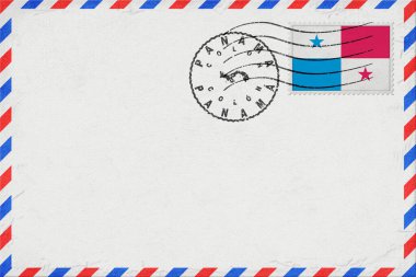 Panama Kolon Vintage Hava Posta Zarfı Bayrak ve Posta Damgasıyla