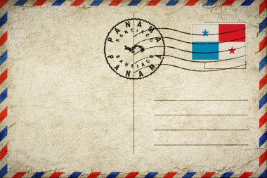 Panama Santiago Posta Kutusu Bayrak ve Posta Damgalı