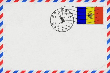 Moldova Balti Vintage Hava Posta Zarfı Bayrak ve Posta Damgasıyla