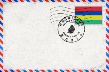 Mauritius Vacoas Phoenix Vintage Hava Postası Bayrak ve Posta Damgalı Zarfı