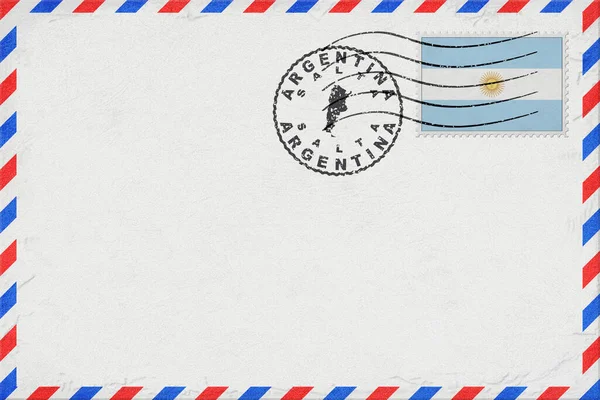 Argentina Salta Vintage Air Mail Envelope with Flag and Postmark
