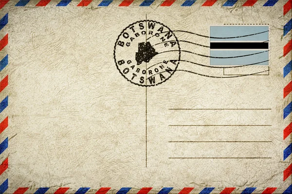 Botswana Gaborone Vintage Air Mail Envelope with Flag and Postmark