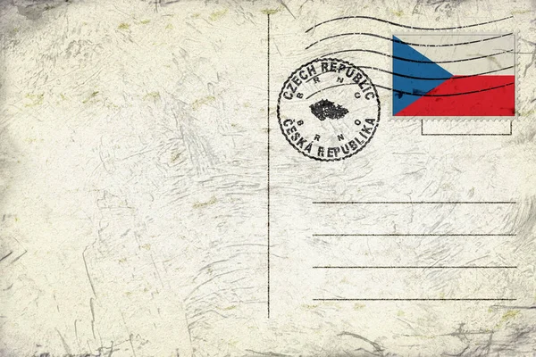 Czech Republic Brno Old Style Mail Envelope with Flag and Postmark