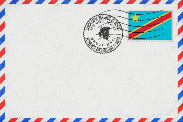 Democratic Republic of Congo Mbuji Mayi Vintage Air Mail Envelope with Flag and Postmark