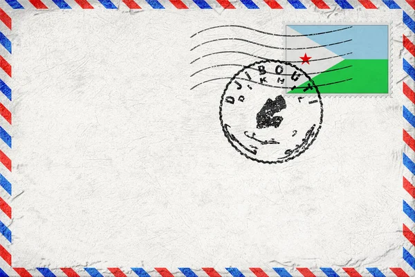 Djibouti Tadjourah Vintage Air Mail Envelope with Flag and Postmark