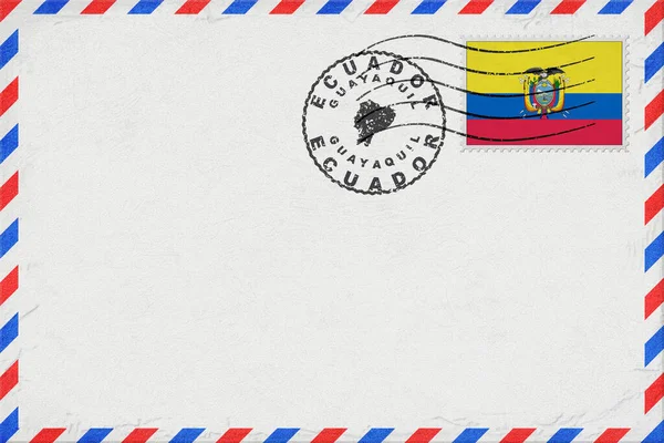 Ecuador Guayaquil Vintage Air Mail Envelope with Flag and Postmark