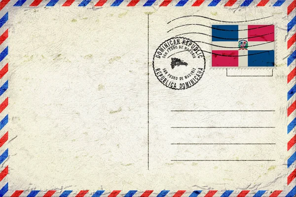 Dominican Republic San Pedro de Macoris Vintage Air Mail Envelope with Flag and Postmark