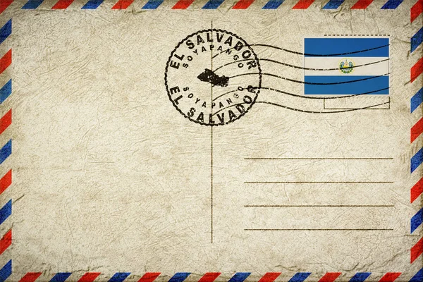 El Salvador Soyapango Vintage Air Mail Envelope with Flag and Postmark