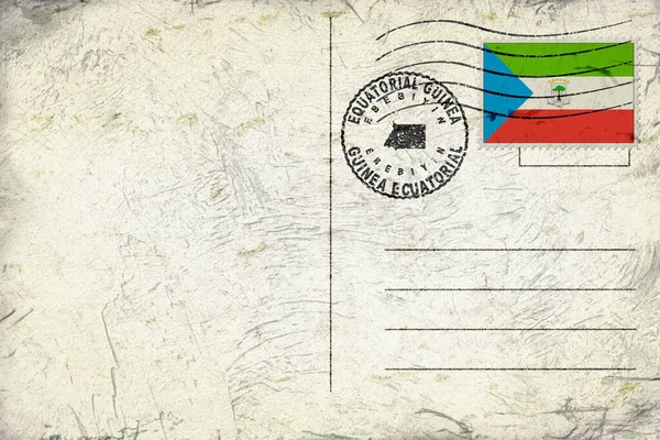 Equatorial Guinea Ebebiyin Old Style Mail Envelope with Flag and Postmark