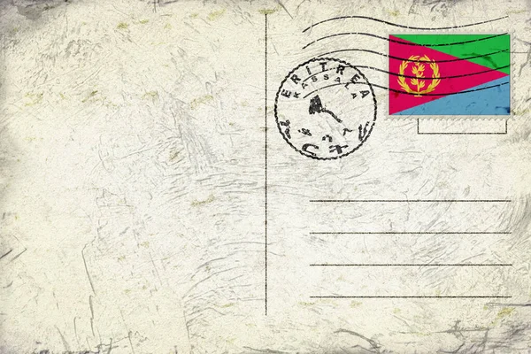 Eritrea Kassala Old Style Mail Envelope with Flag and Postmark