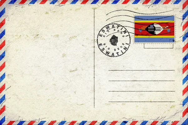 Eswatini Big Bend Vintage Air Mail Envelope with Flag and Postmark