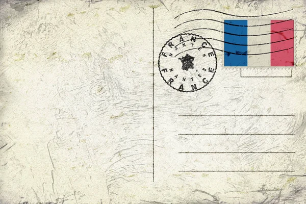 France Nantes Old Style Mail Envelope with Flag and Postmark