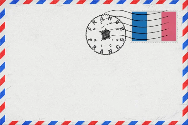 France Nice Vintage Air Mail Envelope with Flag and Postmark