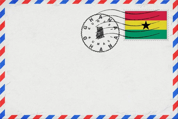 Ghana Kumasi Vintage Air Mail Envelope with Flag and Postmark