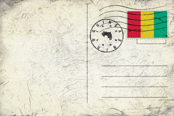 Guinea Labe Old Style Mail Envelope with Flag and Postmark