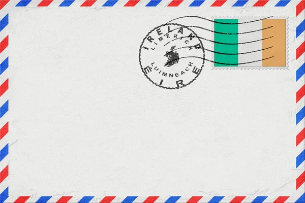 Ireland Limerick Vintage Air Mail Envelope with Flag and Postmark