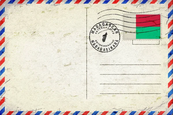 Madagascar Antananarivo Vintage Air Mail Envelope with Flag and Postmark