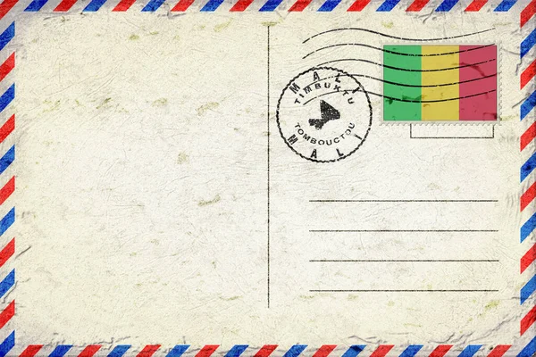 Mali Timbuktu Vintage Air Mail Envelope with Flag and Postmark