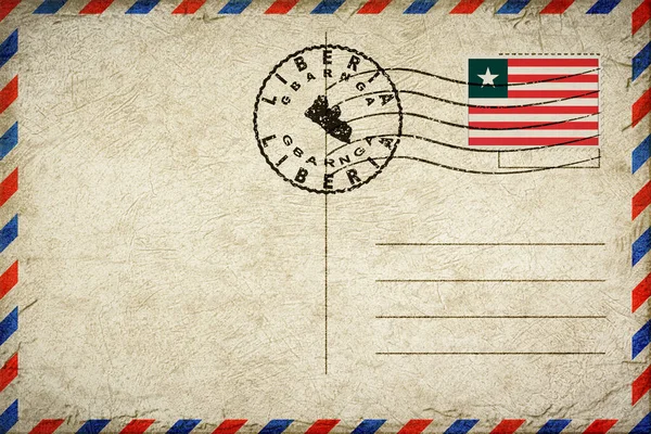 Liberia Gbarnga Vintage Air Mail Envelope with Flag and Postmark