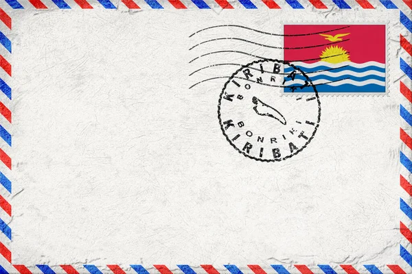 Kiribati Bonriki Vintage Air Mail Envelope with Flag and Postmark