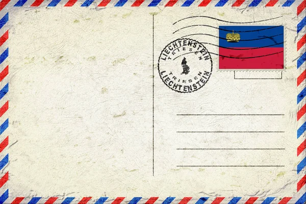Liechtenstein Triesen Vintage Air Mail Envelope with Flag and Postmark