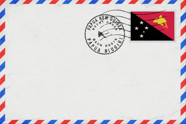 Papua New Guinea Mount Hagen Vintage Air Mail Envelope with Flag and Postmark