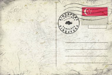 Singapur Tampinleri Yuvarlak Mühür Harita Tasarımı