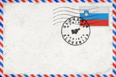Slovenya Maribor Vintage Hava Posta Zarfı Bayrak ve Posta Damgasıyla
