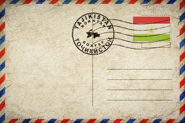 Tacikistan Bokhtar Vintage Hava Posta Zarfı Bayrak ve Posta Damgasıyla