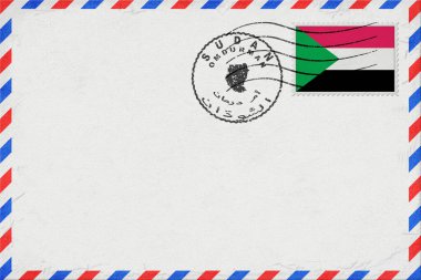 Sudan Omdurman Vintage Hava Posta Zarfı Bayrak ve Posta Damgasıyla