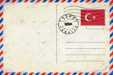 Türkiye 'de Bayrak ve Posta Damgalı Vintage Hava Postası