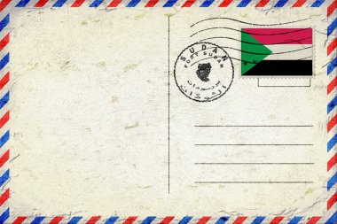 Sudan Port Sudan Vintage Air Mail Envelope with Flag and Postmark