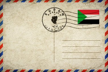 Sudan Kassala Vintage Hava Posta Zarfı Bayrak ve Posta Damgalı