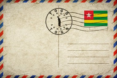Togo Sokode, Bayrak ve Posta Damgalı Hava Postası Zarfı
