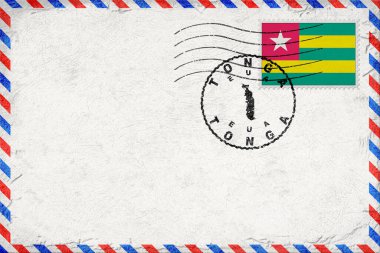 Togo Eua Bayrak ve Posta Damgalı Eski Hava Posta Zarfı