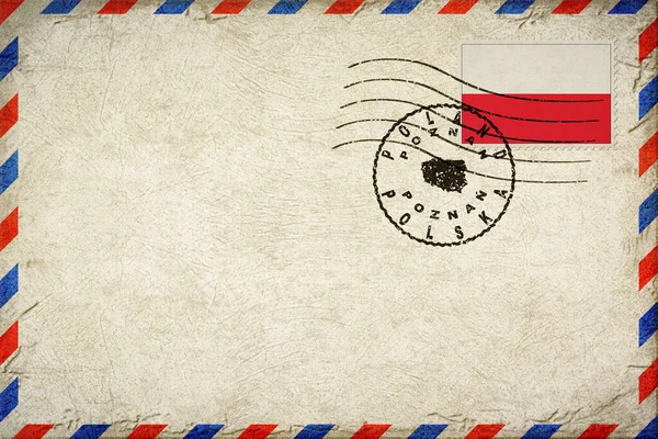 Polonya Poznan Posta Postası Bayrak ve Posta Damgalı
